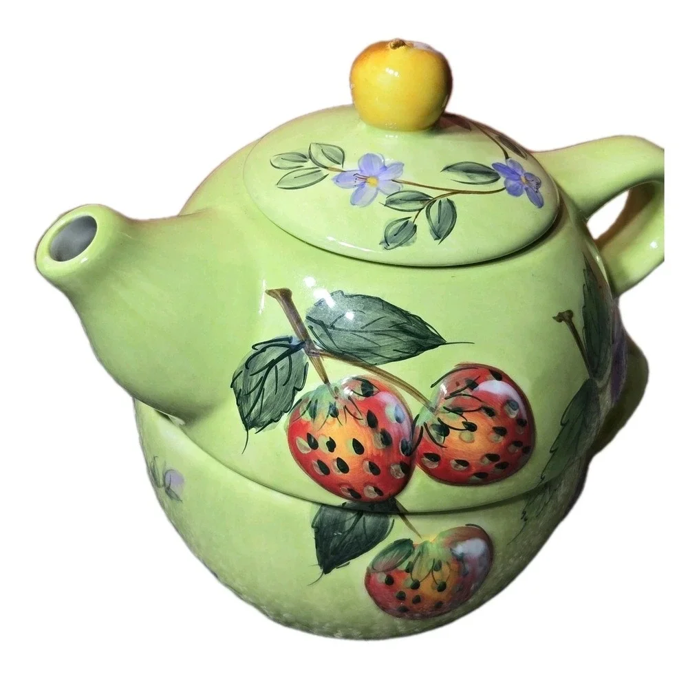 Gibson Teapot Teacup Home Fruit N Berries Tea For‎ One Claire Murray Pantryware